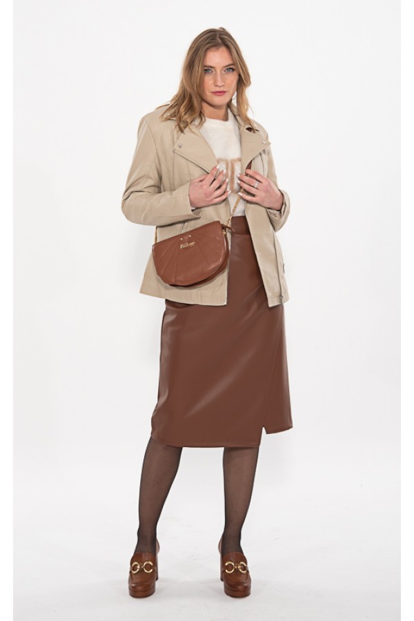 ΦΟΥΣΤΑ FAUX LEATHER WRAP STYLE PENCIL ΓΡΑΜΜΗ
