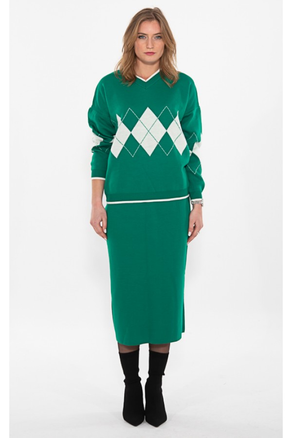 ΣΕΤ ΠΛΕΚΤΟ ΕΛΑΣΤΙΚΟ ΜΠΛΟΥΖΑ OVERSIZE ΚΑΙ ΦΟΥΣΤΑ
