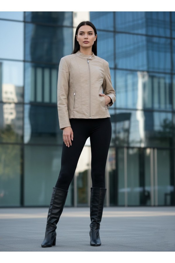 ΜΠΟΥΦΑΝ LEATHER LOOK BIKER STYLE