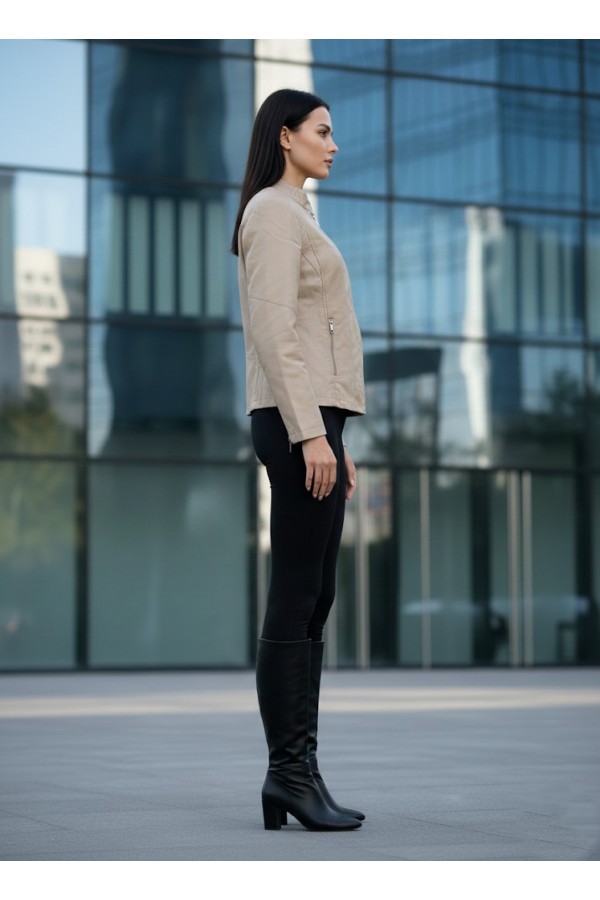 ΜΠΟΥΦΑΝ LEATHER LOOK BIKER STYLE