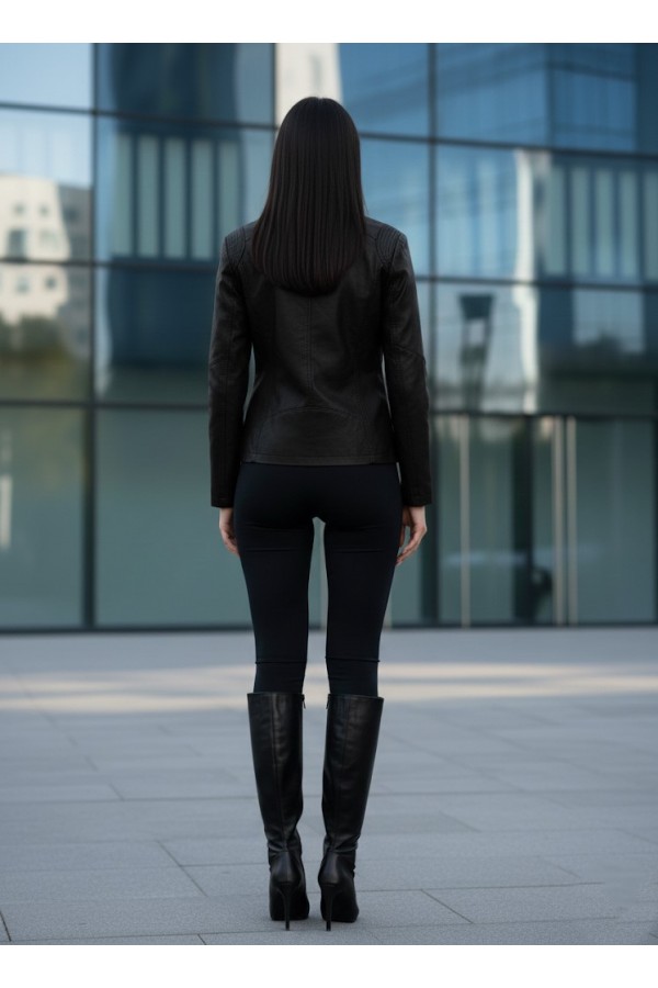 ΜΠΟΥΦΑΝ LEATHER LOOK BIKER STYLE
