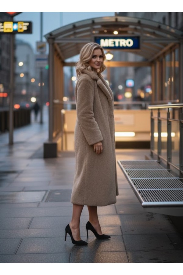 ΓΟΥΝΑ FAUX FUR MAXI ΙΣΙΑ ΓΡΑΜΜΗ