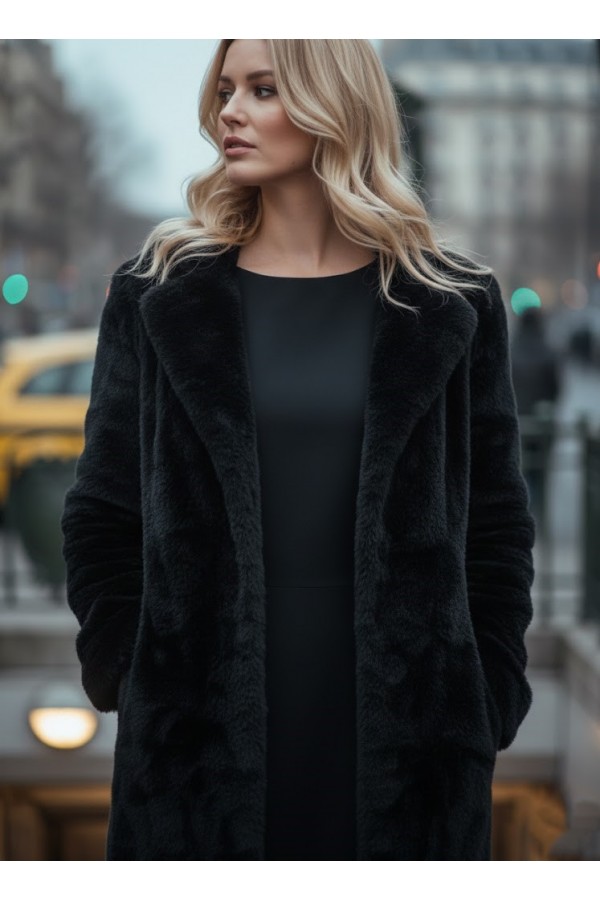 ΓΟΥΝΑ FAUX FUR MAXI ΙΣΙΑ ΓΡΑΜΜΗ