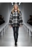 ΖΑΚΕΤΑ OVERSIZED  ΜΠΟΥΚΛΕ ΜΕ ΚΟΥΚΟΥΛΑ ΣΧΕΔΙΟ PLAID