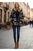 ΖΑΚΕΤΑ OVERSIZED  ΜΠΟΥΚΛΕ ΜΕ ΚΟΥΚΟΥΛΑ ΣΧΕΔΙΟ PLAID