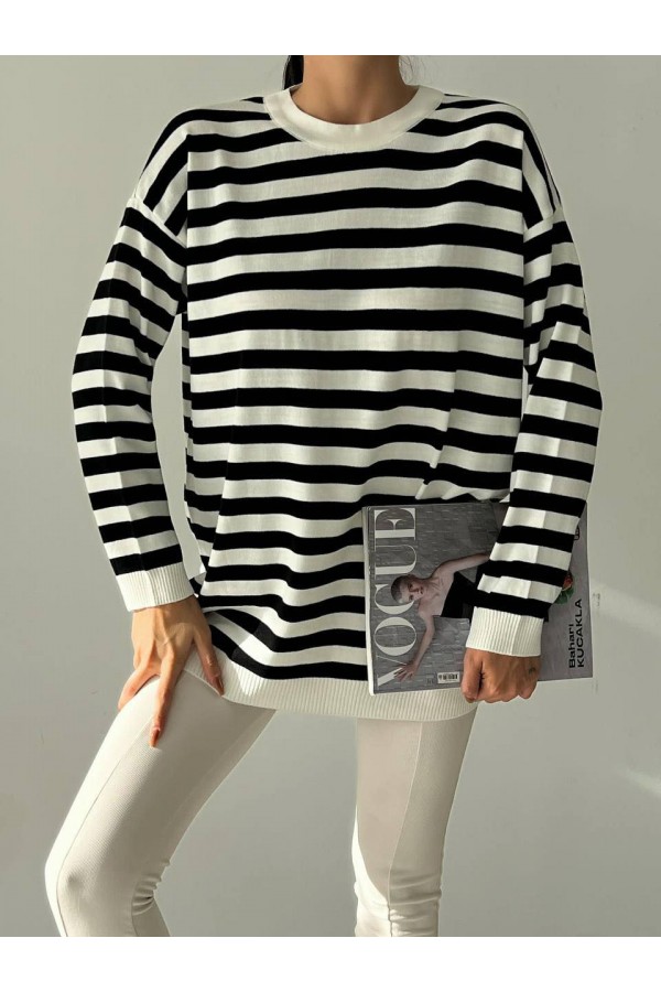 ΜΠΛΟΥΖΑ ΠΛΕΚΤΗ ΒΑΜΒΑΚΕΡΗ OVERSIZE  ΜΕ ΡΙΓΕΣ