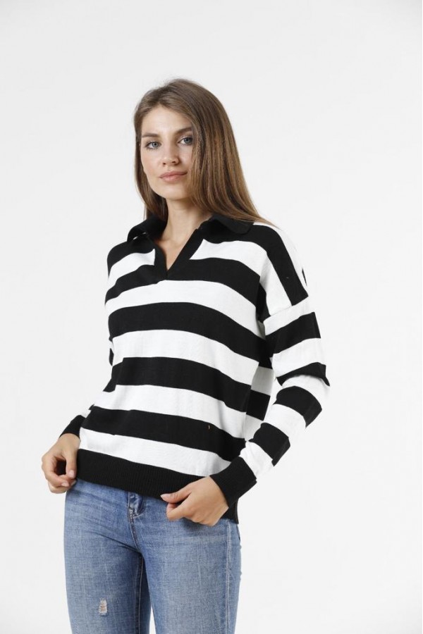 ΜΠΛΟΥΖΑ ΠΛΕΚΤΗ OVERSIZE  ΜΕ ΡΙΓΑ ΚΑΙ ΓΙΑΚΑ