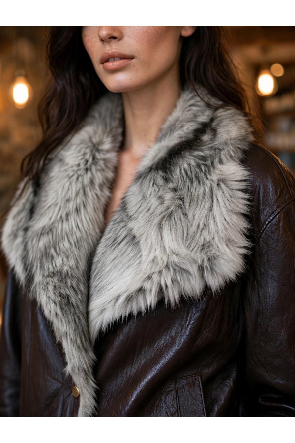 ΜΠΟΥΦΑΝ CROPPED FAUX-LEATHER BOMBER ΔΙΠΛΗΣ ΟΨΕΩΣ