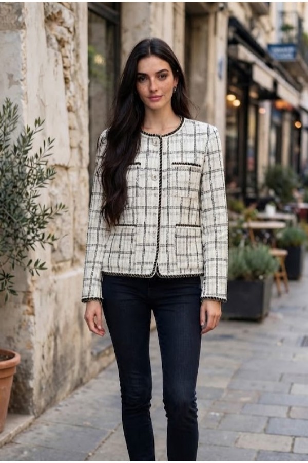 ΖΑΚΕΤΑ-ΣΑΚΑΚΙ  CROPPED ΤΟΥΙΝΤ  CHANEL STYLE