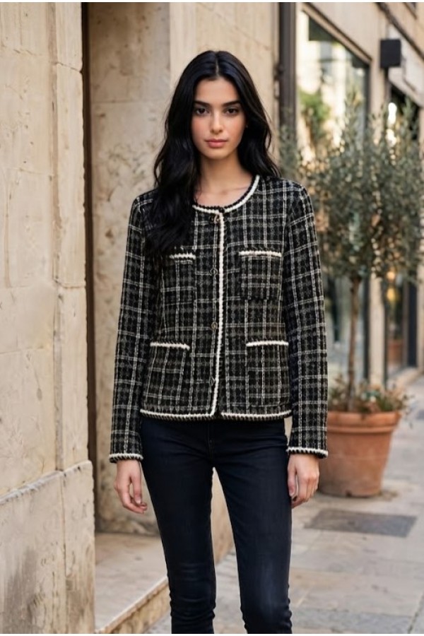 ΖΑΚΕΤΑ-ΣΑΚΑΚΙ  CROPPED ΤΟΥΙΝΤ  CHANEL STYLE