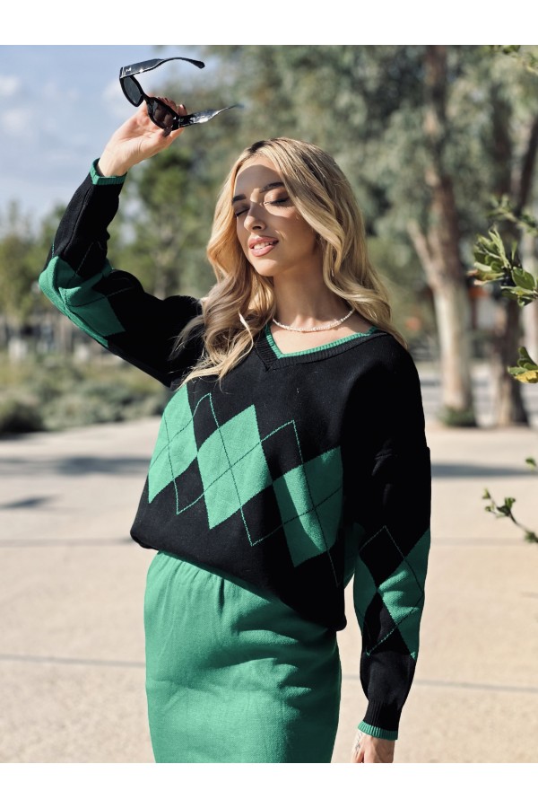 ΣΕΤ ΠΛΕΚΤΟ ΕΛΑΣΤΙΚΟ ΜΠΛΟΥΖΑ OVERSIZE ΚΑΙ ΦΟΥΣΤΑ