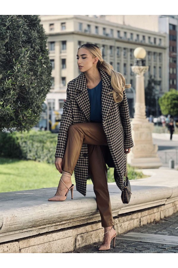 ΠΑΛΤΟ ΚΑΡΟ OVERSIZE ΜΕ ΓΙΑΚΑ ΣΕ ΙΣΙΑ ΓΡΑΜΜΗ