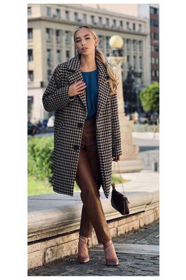 ΠΑΛΤΟ ΚΑΡΟ OVERSIZE ΜΕ ΓΙΑΚΑ ΣΕ ΙΣΙΑ ΓΡΑΜΜΗ