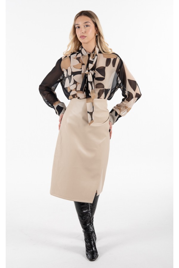 ΦΟΥΣΤΑ FAUX LEATHER WRAP STYLE PENCIL ΓΡΑΜΜΗ