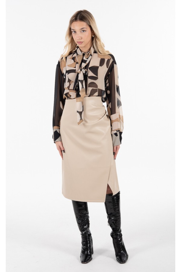 ΦΟΥΣΤΑ FAUX LEATHER WRAP STYLE PENCIL ΓΡΑΜΜΗ