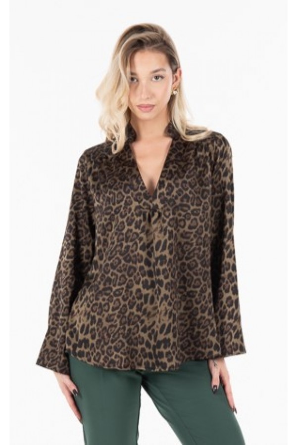 ΜΠΛΟΥΖΑ CREP SATIN ANIMAL PRINT