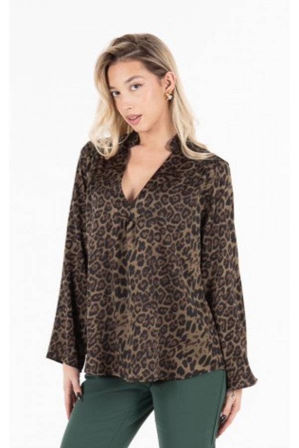 ΜΠΛΟΥΖΑ CREP SATIN ANIMAL PRINT