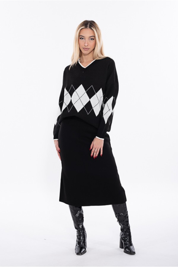 ΣΕΤ ΠΛΕΚΤΟ ΕΛΑΣΤΙΚΟ ΜΠΛΟΥΖΑ OVERSIZE ΚΑΙ ΦΟΥΣΤΑ