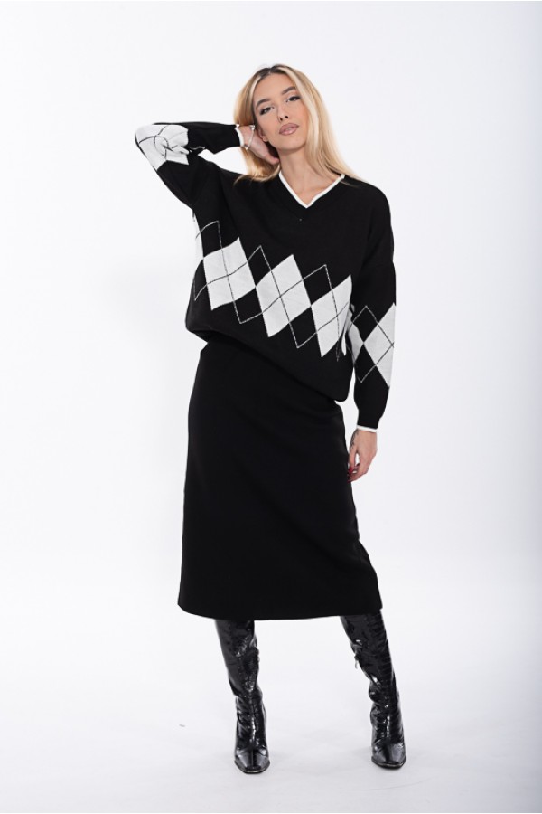ΣΕΤ ΠΛΕΚΤΟ ΕΛΑΣΤΙΚΟ ΜΠΛΟΥΖΑ OVERSIZE ΚΑΙ ΦΟΥΣΤΑ