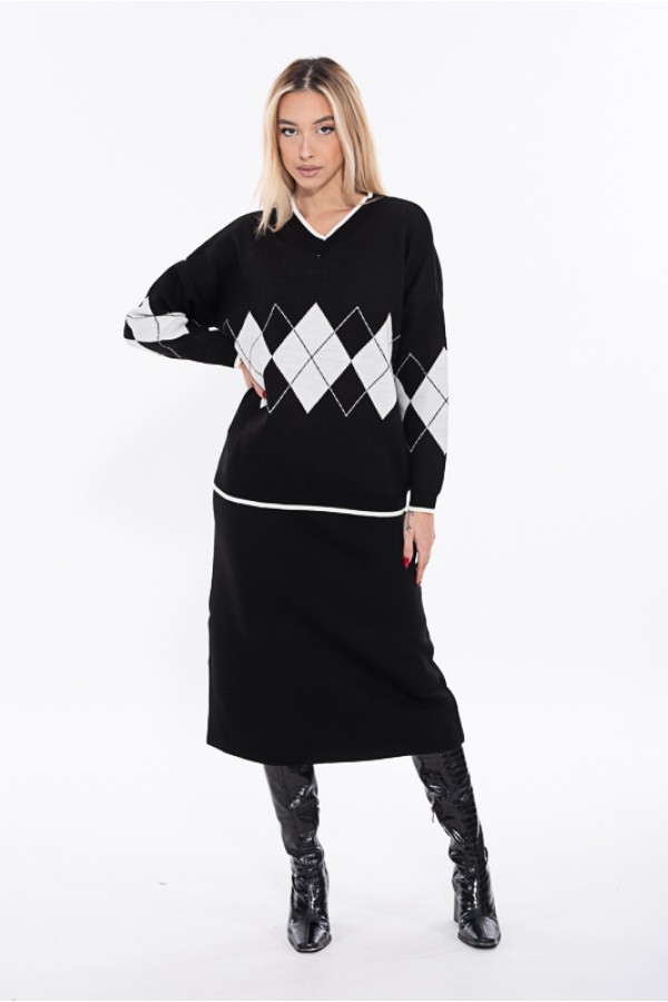 ΣΕΤ ΠΛΕΚΤΟ ΕΛΑΣΤΙΚΟ ΜΠΛΟΥΖΑ OVERSIZE ΚΑΙ ΦΟΥΣΤΑ