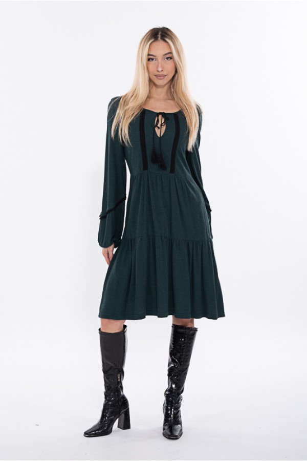 ΦΟΡΕΜΑ ΠΛΕΚΤΟ BOHO ΜΕ ΒΟΛΑΝ DONNA MARTHA