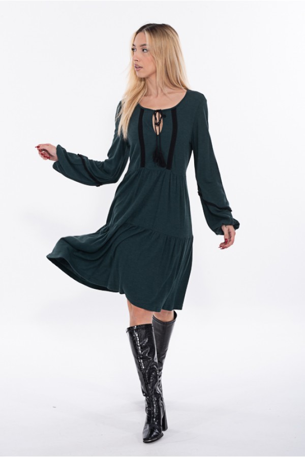 ΦΟΡΕΜΑ ΠΛΕΚΤΟ BOHO ΜΕ ΒΟΛΑΝ DONNA MARTHA
