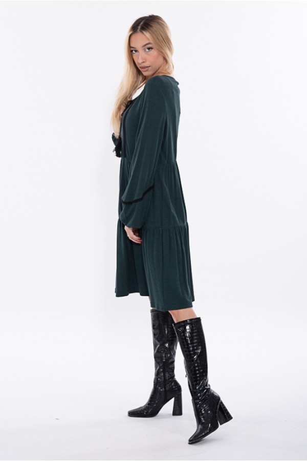 ΦΟΡΕΜΑ ΠΛΕΚΤΟ BOHO ΜΕ ΒΟΛΑΝ DONNA MARTHA