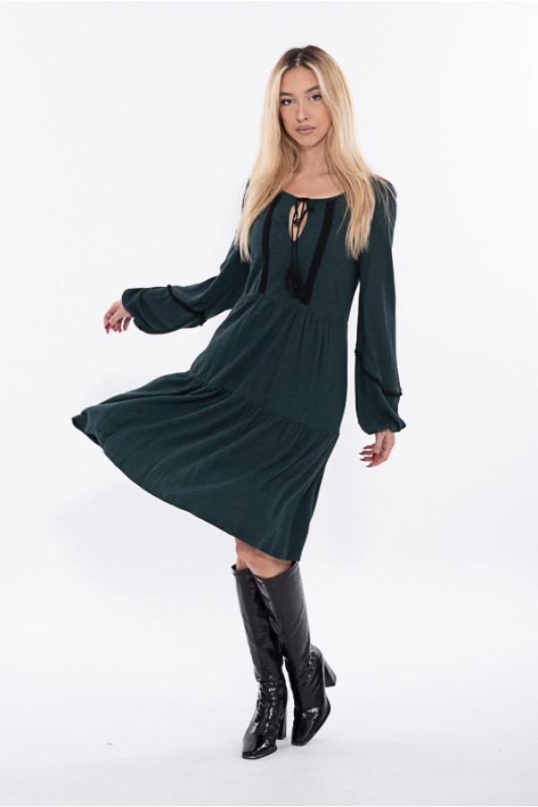 ΦΟΡΕΜΑ ΠΛΕΚΤΟ BOHO ΜΕ ΒΟΛΑΝ DONNA MARTHA