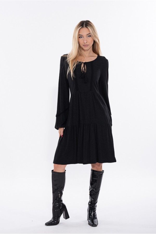 ΦΟΡΕΜΑ ΠΛΕΚΤΟ BOHO ΜΕ ΒΟΛΑΝ DONNA MARTHA