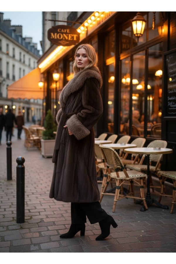 ΓΟΥΝΑ ME ΓΙΑΚΑ SHAWL COLLAR ΣΕ ΓΡΑΜΜΗ ΑΛΦΑ