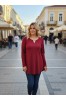 ΜΠΛΟΥΖΑ ΑΝΟΙΧΤΗ ΛΑΙΜΟΚΟΨΗ  ΜΕ ΣΤΡΑΣ ΣΤΟ ΛΑΙΜΟ