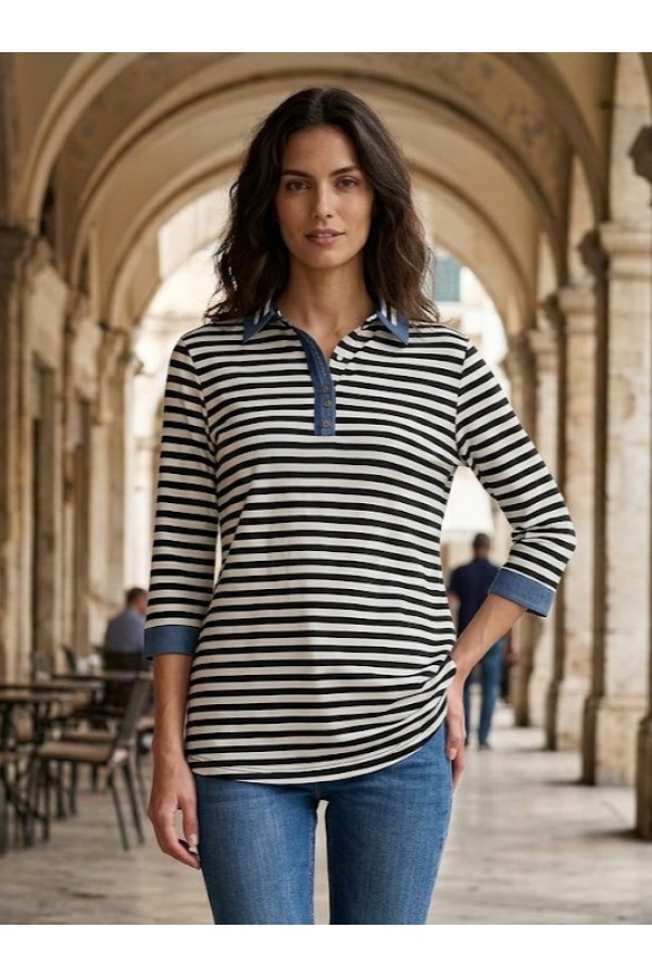 ΜΠΛΟΥΖΑ VISCOSE ΜΕ ΓΙΑΚΑ ΚΑΙ ΜΑΝΙΚΙ 3/4