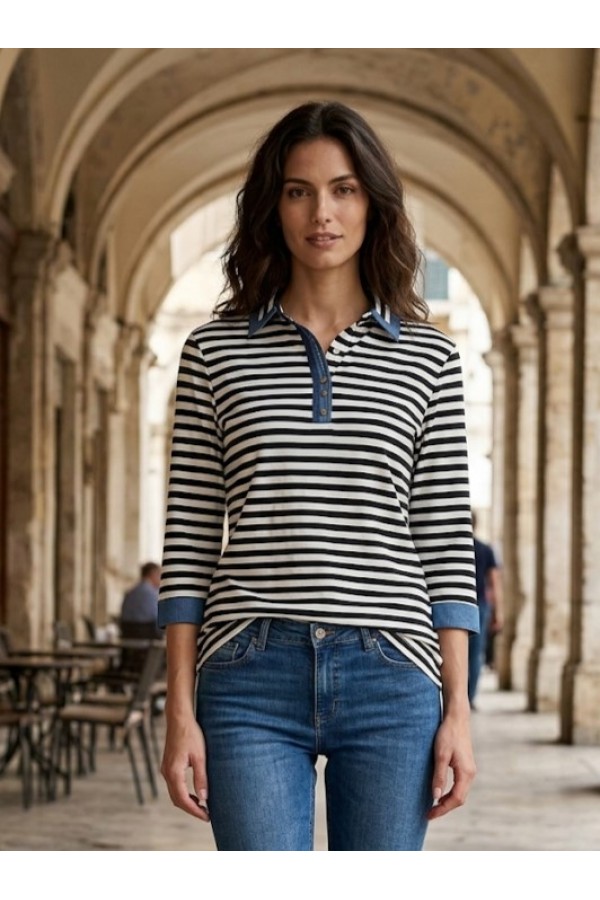 ΜΠΛΟΥΖΑ VISCOSE ΜΕ ΓΙΑΚΑ ΚΑΙ ΜΑΝΙΚΙ 3/4