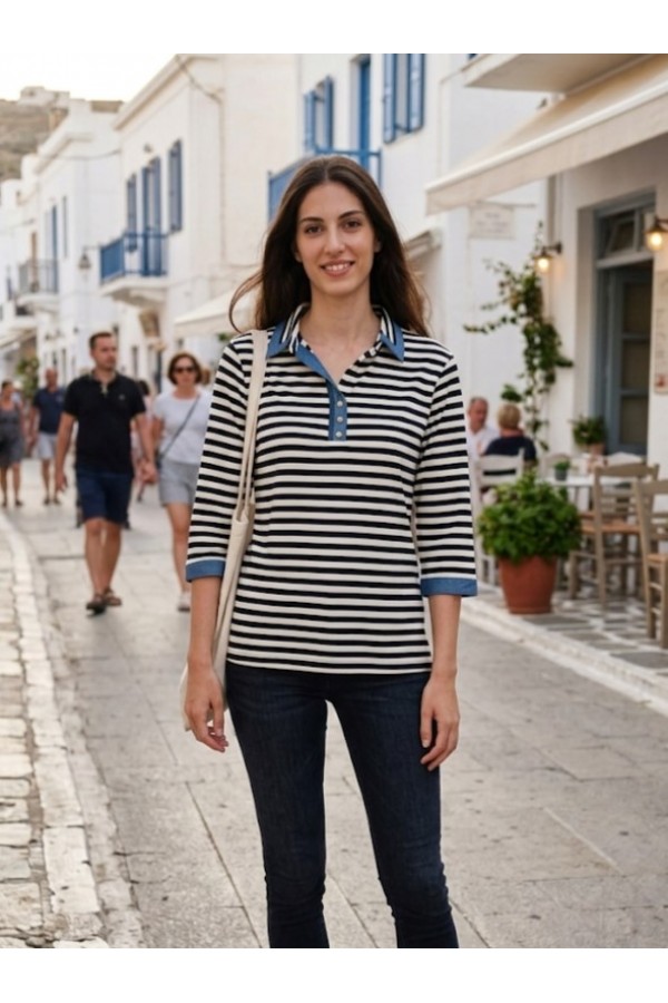 ΜΠΛΟΥΖΑ VISCOSE ΜΕ ΓΙΑΚΑ ΚΑΙ ΜΑΝΙΚΙ 3/4