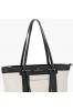 SHOPPING BAG ΜΕ ΔΙΧΡΩΜΙΑ ΚΑΙ ΑΝΑΓΛΥΦΟ ΥΛΙΚΟ