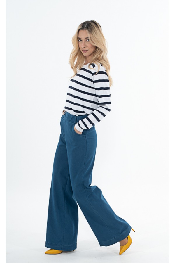 ΜΠΛΟΥΖΑ ΜΕ ΡΙΓΑ VISCOSE BLUE SEVEN