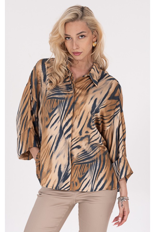 ΠΟΥΚΑΜΙΣΑ ΕΜΠΡΙΜΕ VISCOSE SATEN ΤΡΟΥΑΚΑΡ ΜΑΝΙΚΙ
