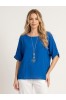 ΜΠΛΟΥΖΑ ΒΑΜΒΑΚΕΡΗ LINEN LOOK LOOSE ΓΡΑΜΜΗ ΜΕ ΚΟΛΙΕ