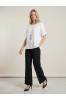 ΜΠΛΟΥΖΑ ΒΑΜΒΑΚΕΡΗ LINEN LOOK LOOSE ΓΡΑΜΜΗ ΜΕ ΚΟΛΙΕ