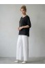 ΜΠΛΟΥΖΑ ΒΑΜΒΑΚΕΡΗ LINEN LOOK LOOSE ΓΡΑΜΜΗ ΜΕ ΚΟΛΙΕ