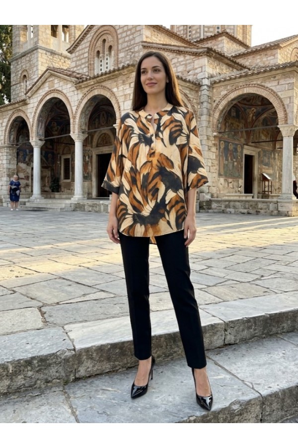 ΠΟΥΚΑΜΙΣΑ FLORAL  OVERSIZED ΓΙΑΚΑ ΜΑΟ