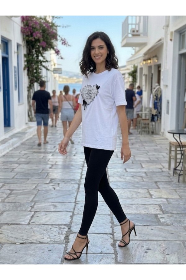 ΜΠΛΟΥΖΑ VISCOSE ΜΕ ΣΧΕΔΙΟ ΚΑΡΔΙΑ