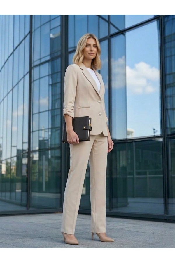 ΚΟΥΣΤΟΥΜΙ OFFICE LOOK ΜΕ ΜΑΝΙΚΙΑ ΠΟΥ ΓΙΝΟΝΤΑΙ 3/4