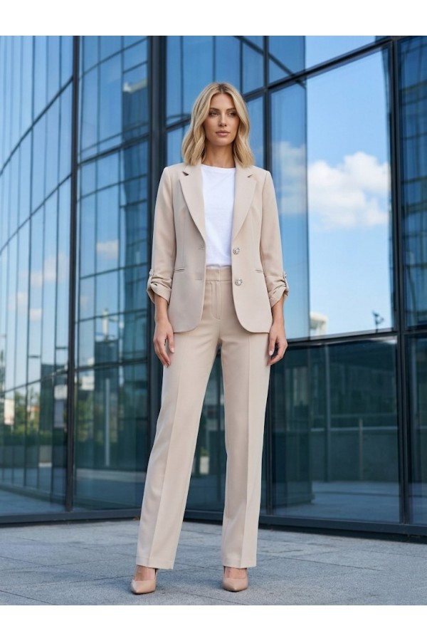 ΚΟΥΣΤΟΥΜΙ OFFICE LOOK ΜΕ ΜΑΝΙΚΙΑ ΠΟΥ ΓΙΝΟΝΤΑΙ 3/4