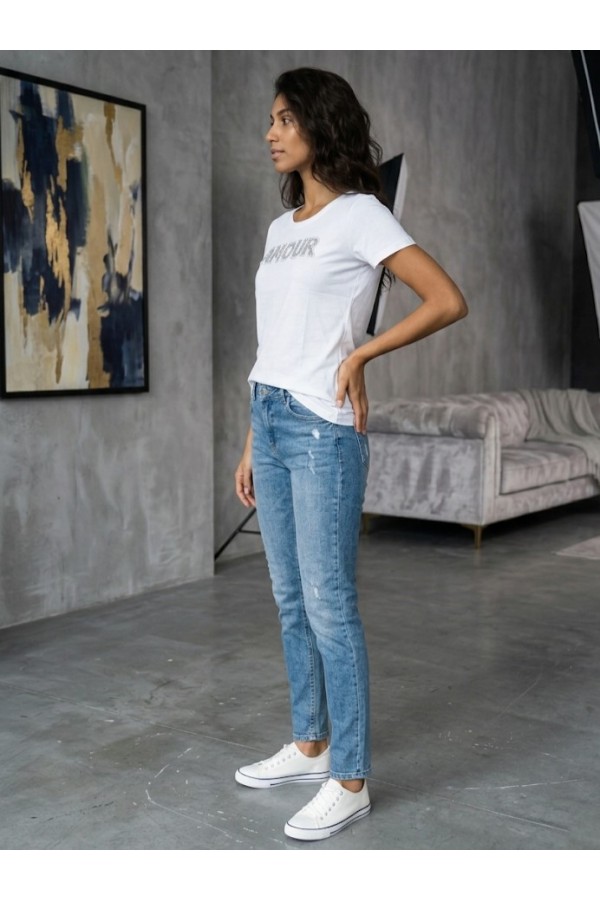 T- SHIRT ΒΑΜΒΑΚΕΡΟ ΚΟΝΤΟ ΜΑΝΙΚΙ