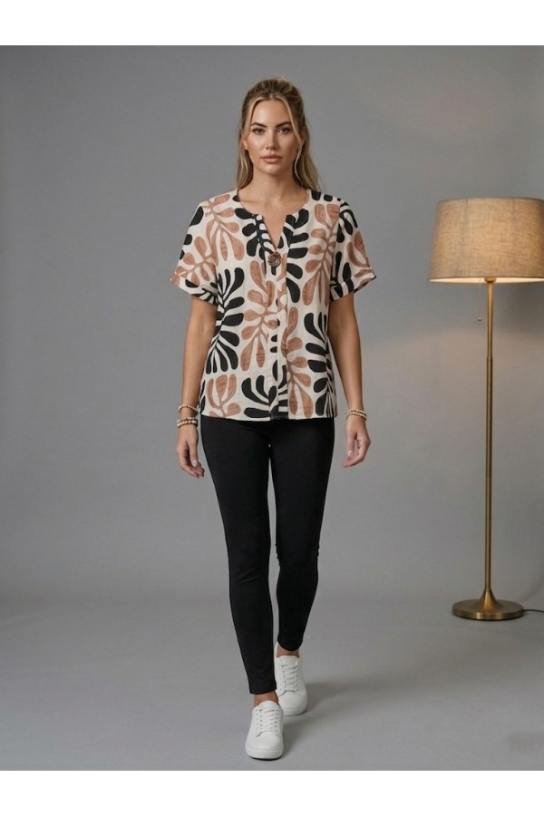 ΜΠΛΟΥΖΑ ME ETHNIC ΛΕΠΤΟΜΕΡΙΑ LOOSE FIT