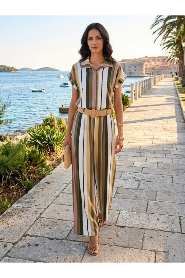 ΣΕΤ ΠΑΝΤΕΛΟΝΙ - ΠΟΥΚΑΜΙΣΟ COLOR- BLOCKING SLIM FIT