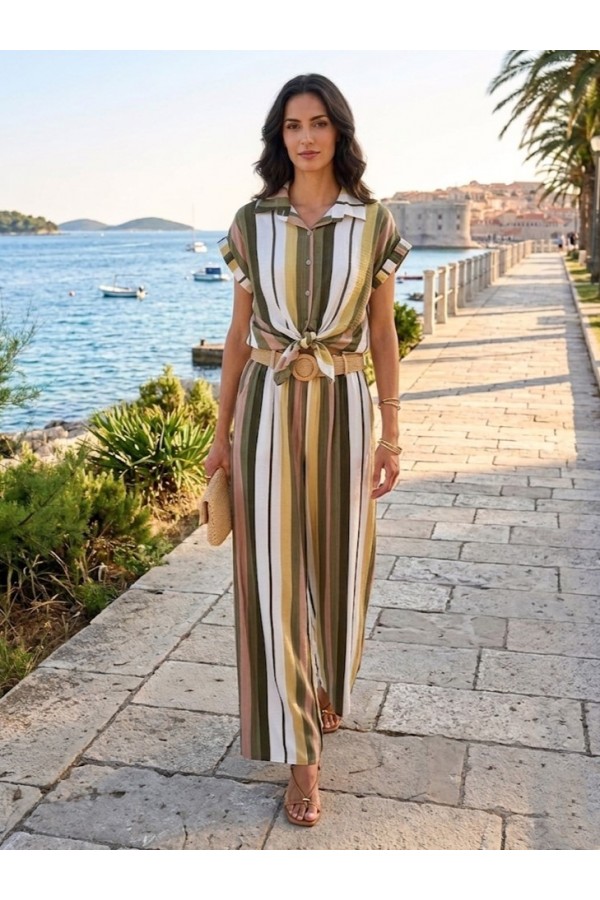 ΣΕΤ ΠΑΝΤΕΛΟΝΙ - ΠΟΥΚΑΜΙΣΟ COLOR- BLOCKING SLIM FIT