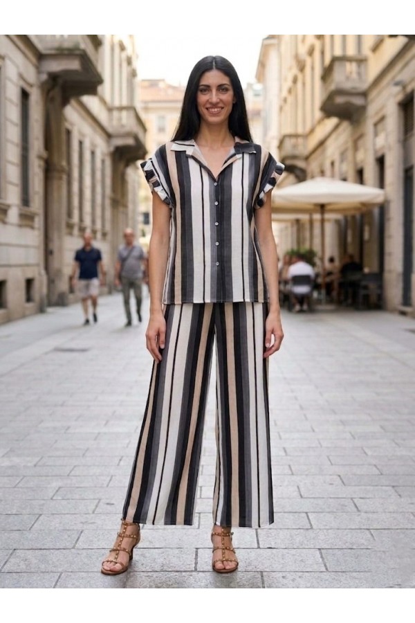 ΣΕΤ ΠΑΝΤΕΛΟΝΙ - ΠΟΥΚΑΜΙΣΟ COLOR- BLOCKING SLIM FIT