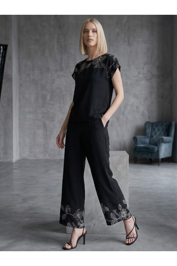 SET LINEN LOOK ΜΕ FLORAL ΜΟΤΙΒΟ